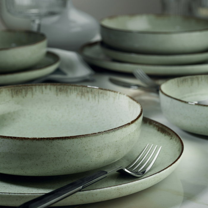 Hermia MOD24Y2730P03 Vajilla de Porcelana 24 Piezas Verde